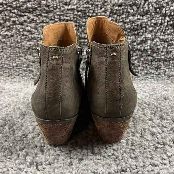 Frye Women's Judith Boot Size 6.5 M Block Heel Bootie Brown Distressed Leather - Picture 2 of 8